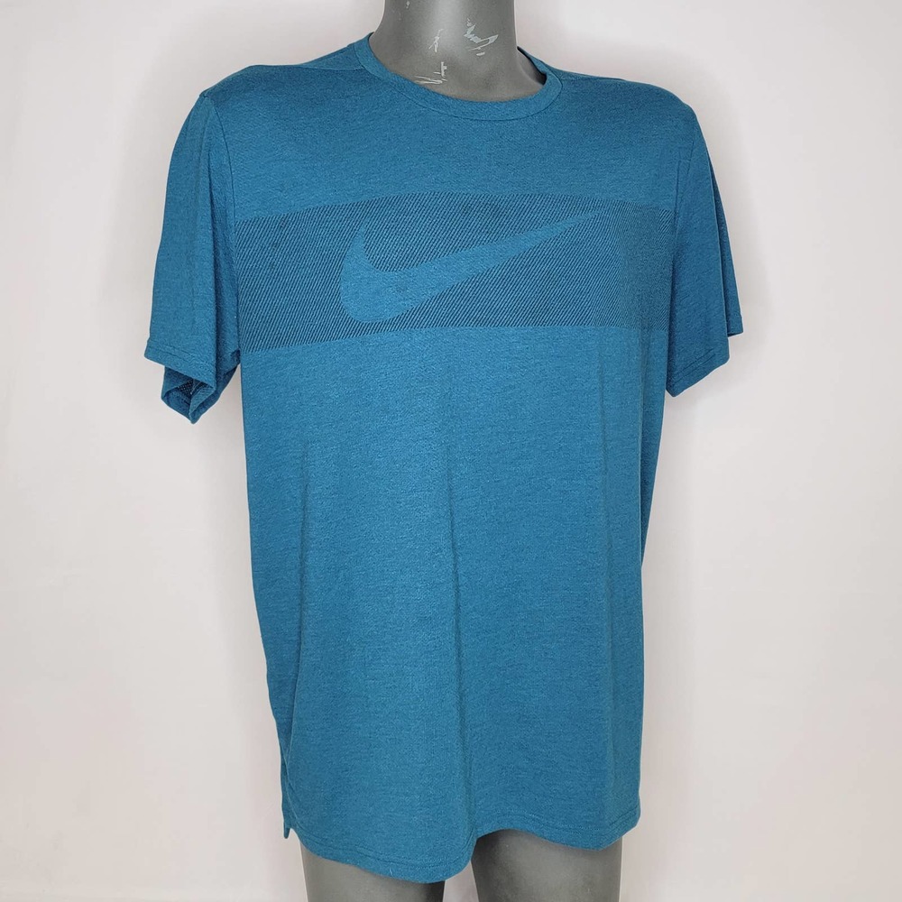 Men's Nike Dri-FIT Breathe Graphic Short Sleeve Training Top AJ8004 Blue Size XL
